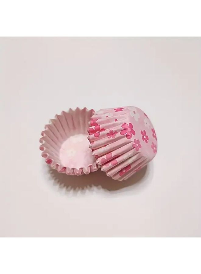 250pcs Pastel Pink Floral Cupcake Liners Reusable Non Stick Baking Cups For Birthday Wedding Party - Image 5
